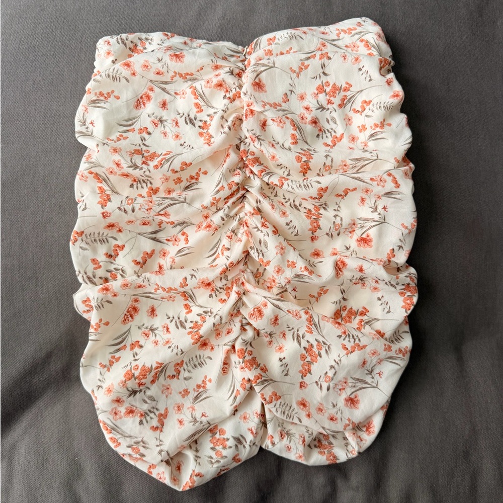 Floral Cream Midi Skirt